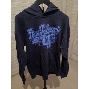 New Orleans LA EST 1718 Pullover Hoodie Sweatshirt Adult L Large Blue‎ Graphic